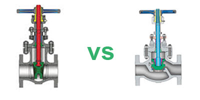 What is the difference between a gate and a globe valve?